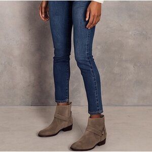 Joe’s Jeans Saki Studded Harness Brown Suede Ankle Boots Taupe Size 9.5 M